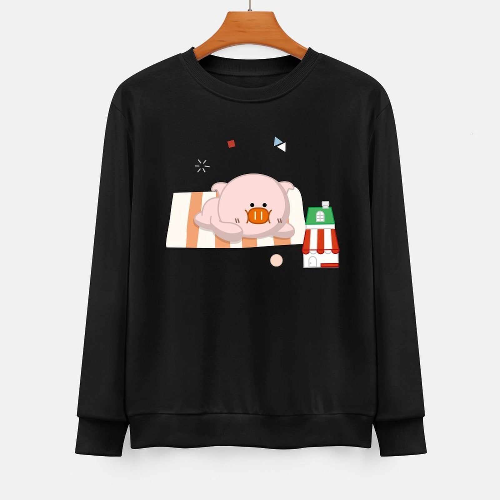 Front Patterned Long Sleeve TopModern Cotton